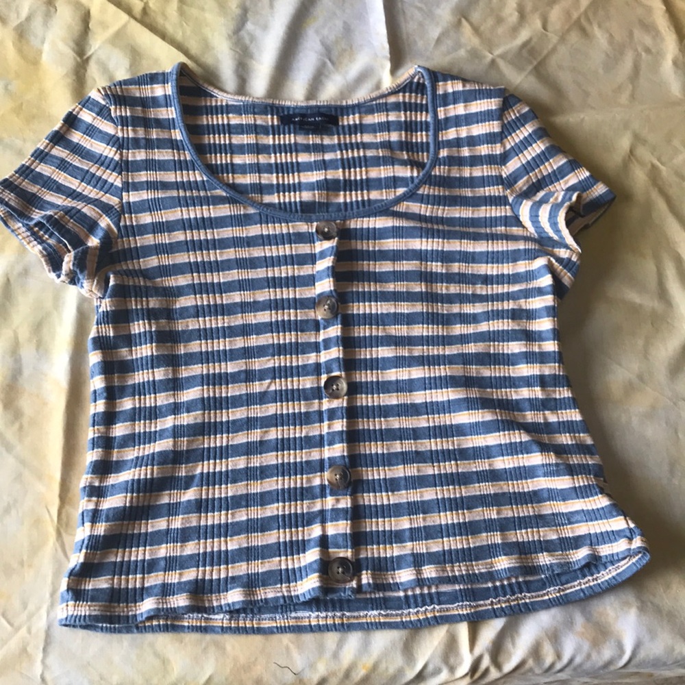 Striped American Eagle scooped neck tee